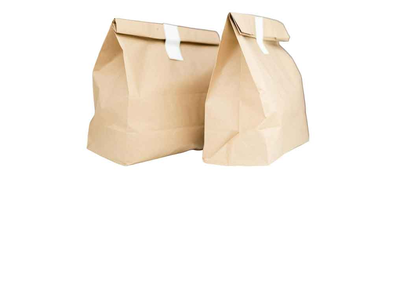 Kraft paper takeaway bags for restaurant and café orders