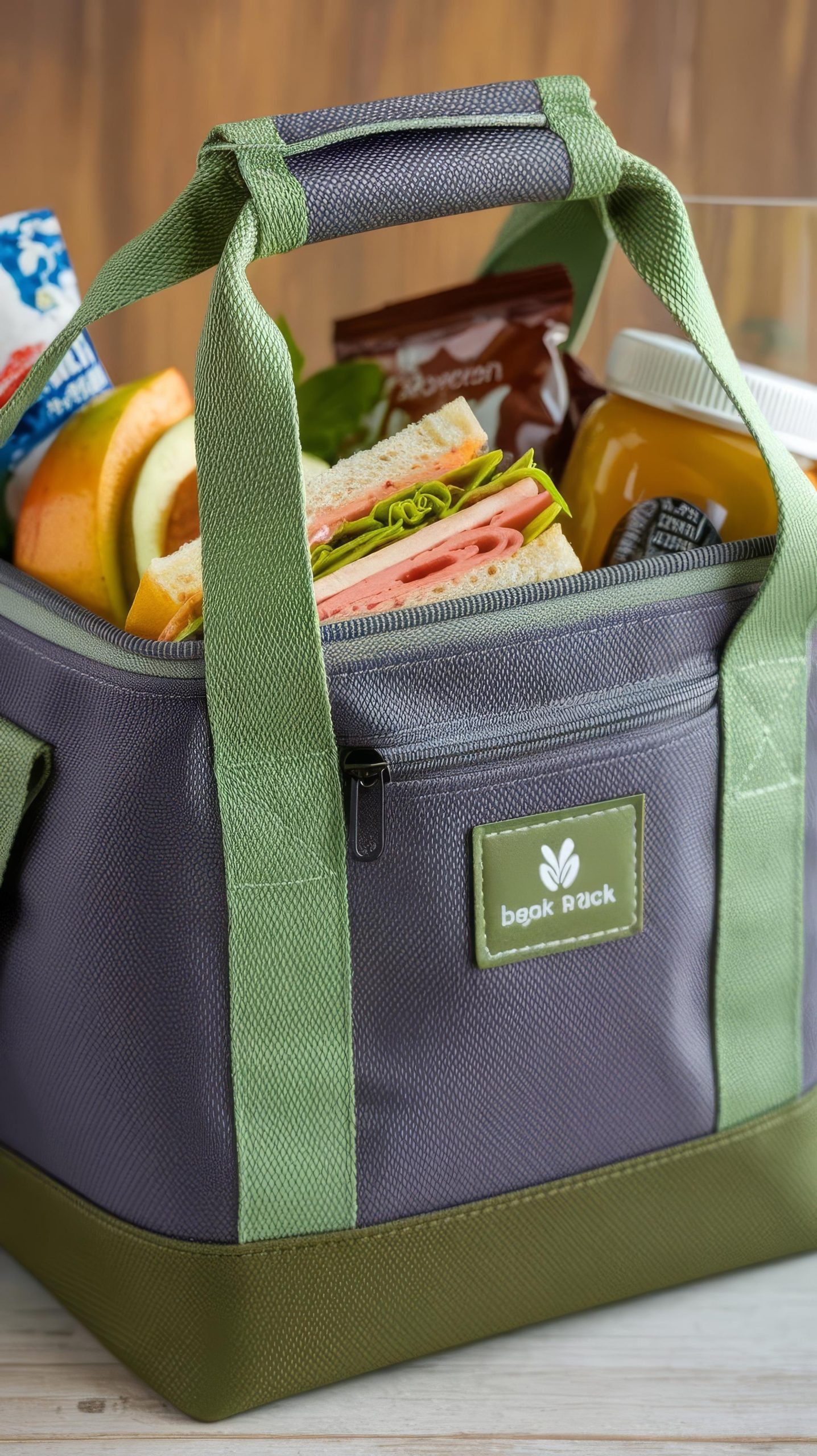 Reusable insulated food delivery bag with carrying handles