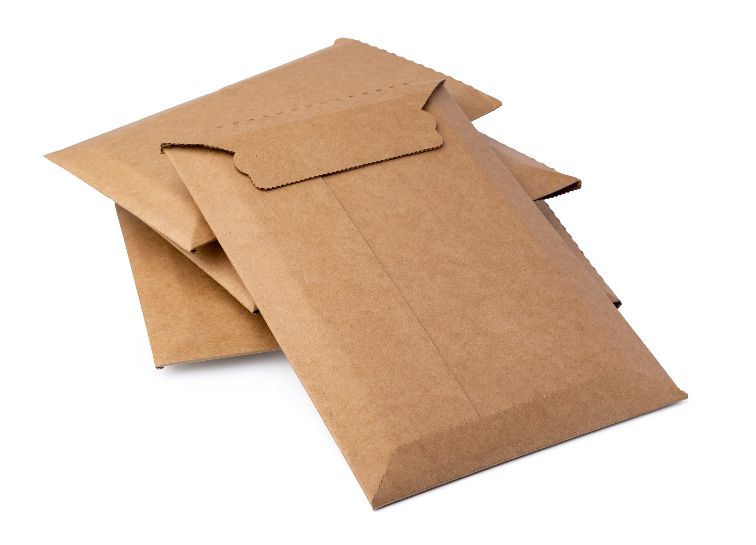 Rigid kraft cardboard envelopes for shipping flat products